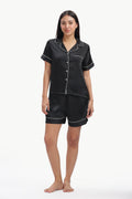 NOIR Half-Sleeve Satin Shirt & Shorts Set