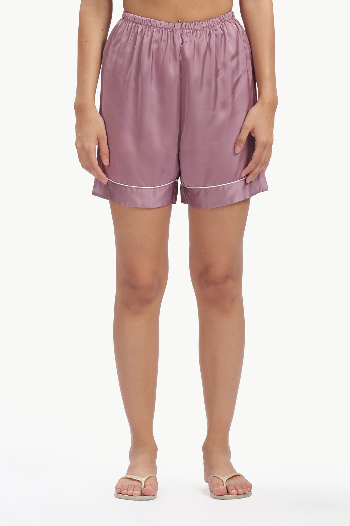 IRIS Half-Sleeve Satin Shirt & Shorts Set
