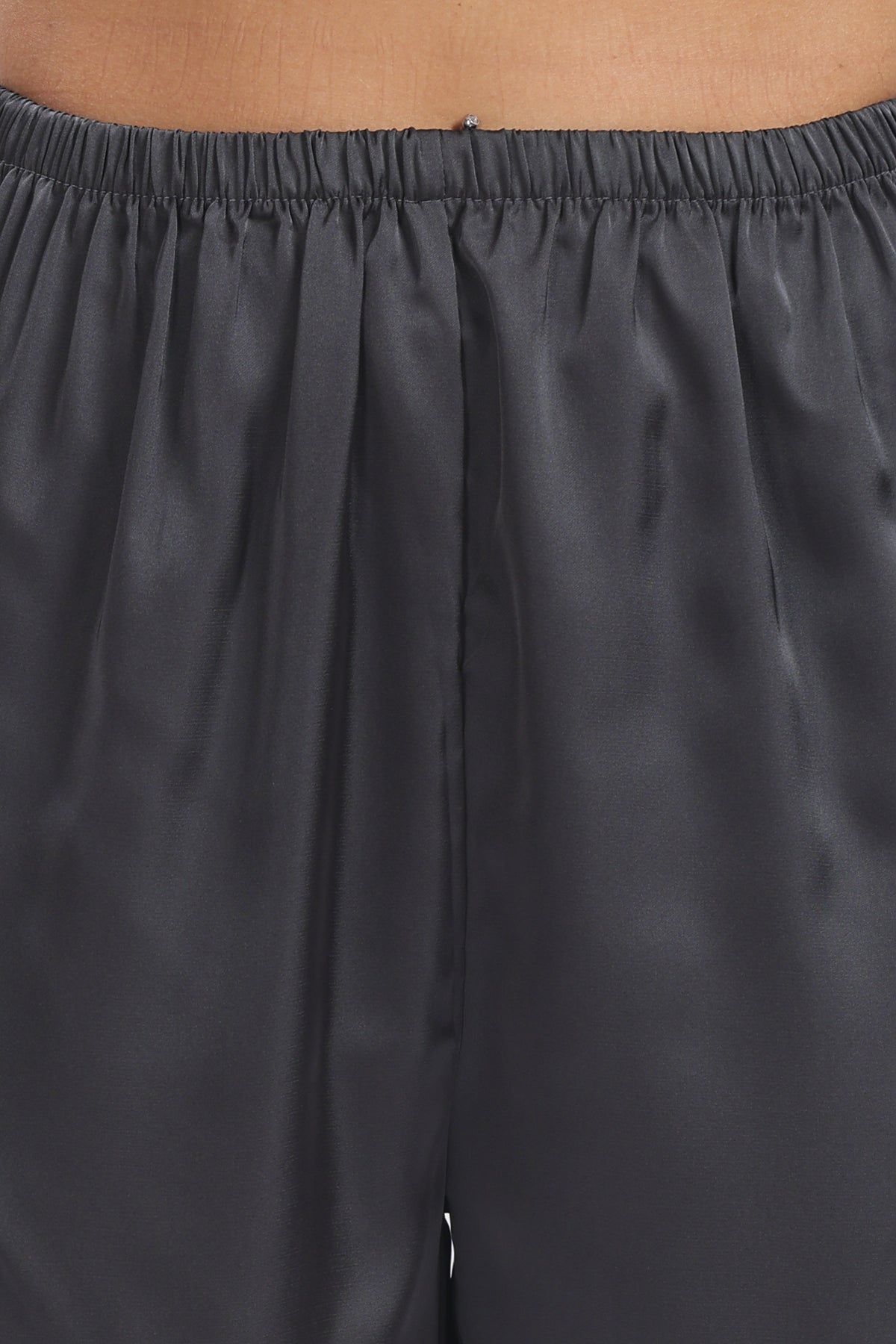 SLATE Half-Sleeve Satin Shirt & Shorts Set