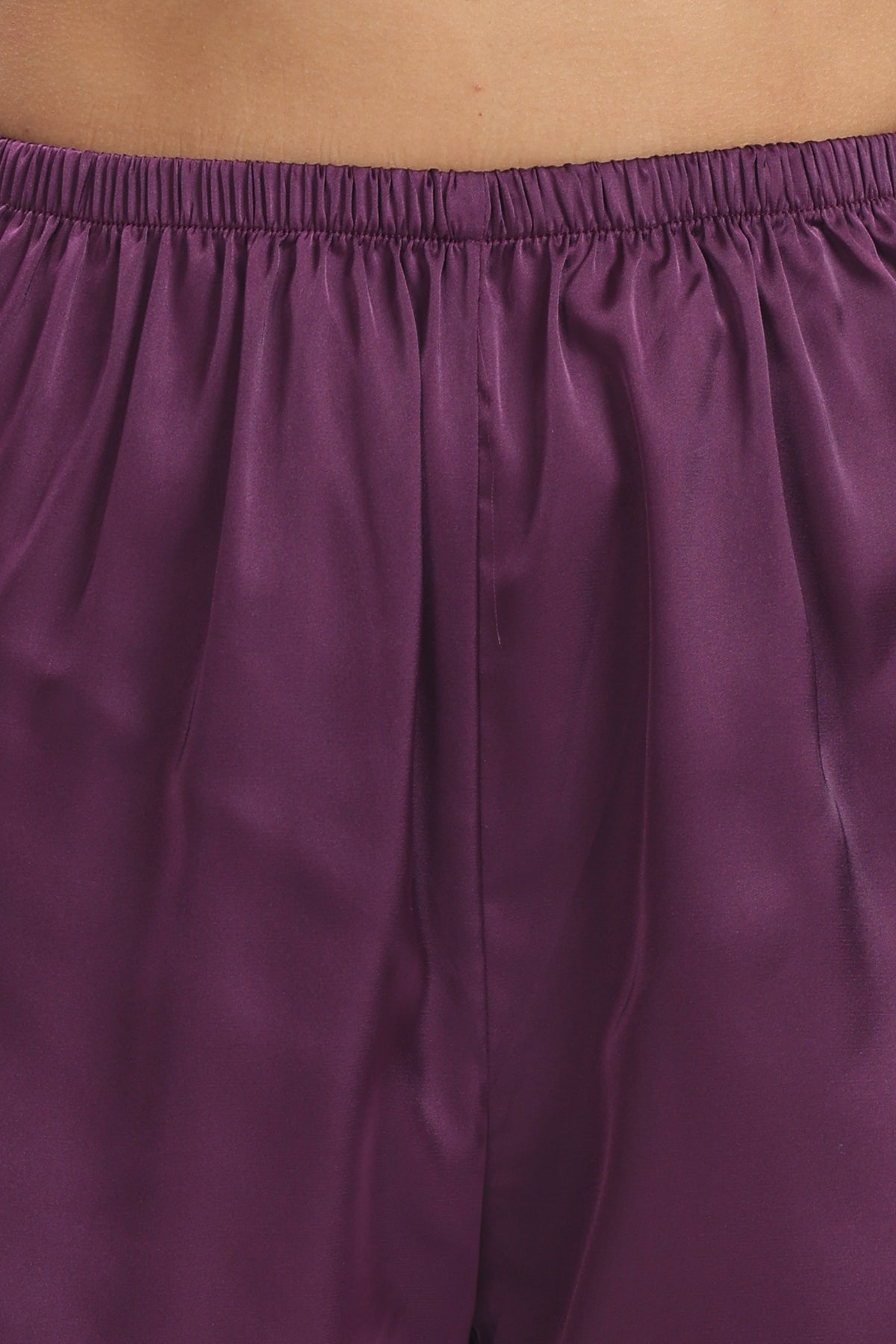 AMETHYST Half-Sleeve Satin Shirt & Shorts Set