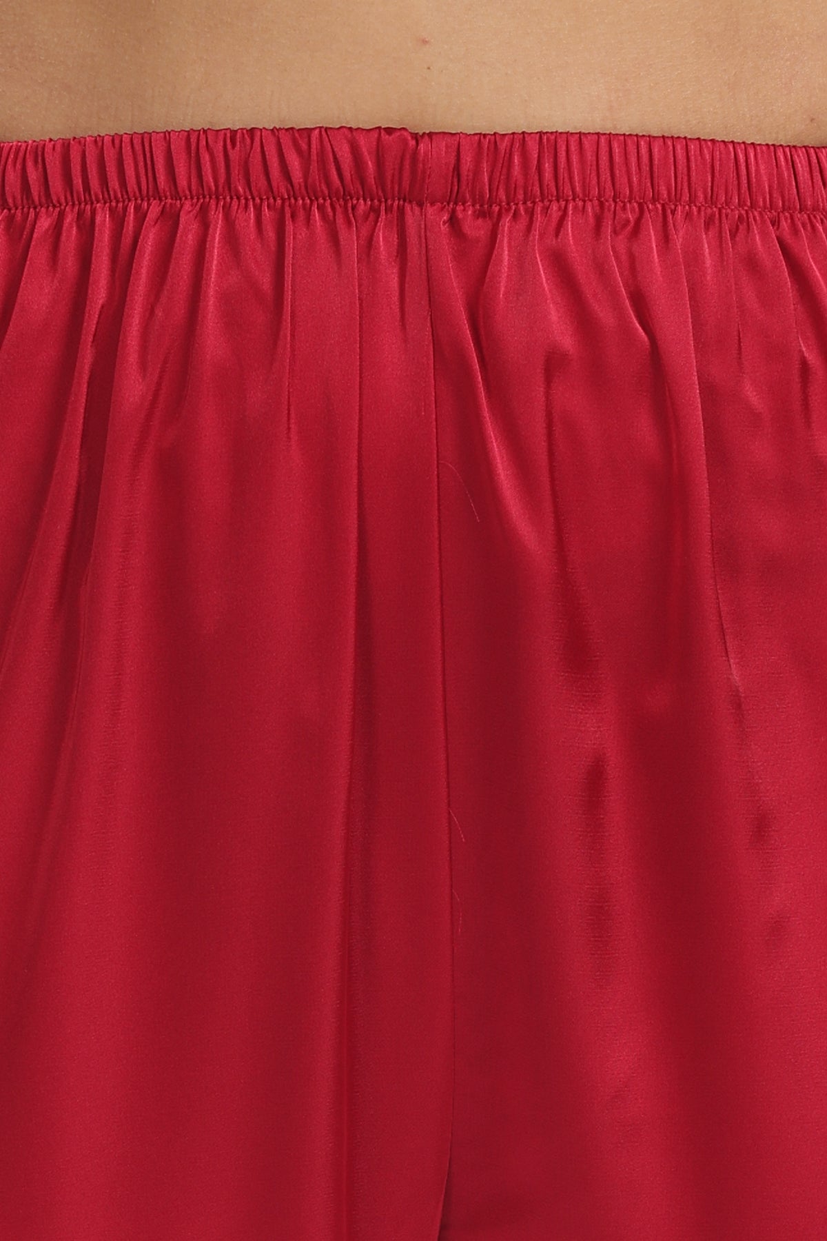 MERLOT Half-Sleeve Satin Shirt & Pyjama Set
