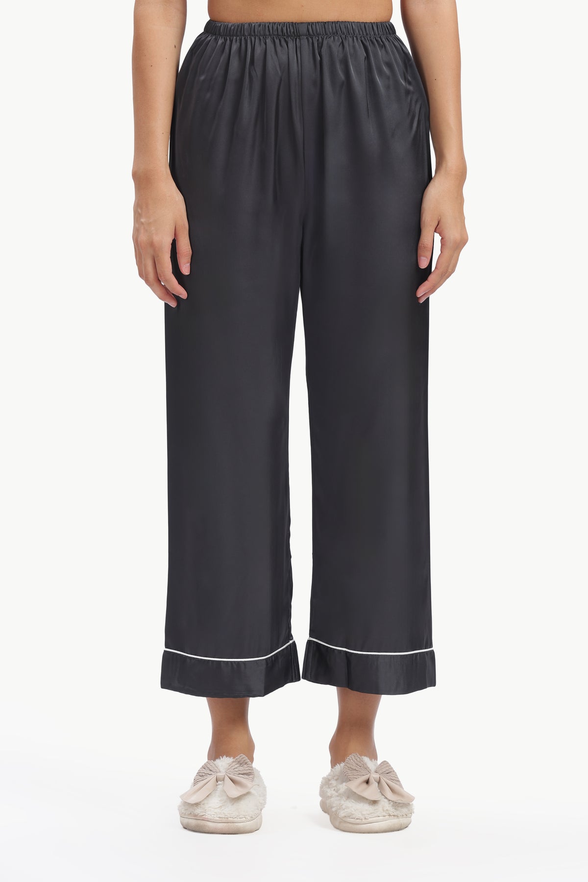 SLATE Half-Sleeve Satin Shirt & Pyjama Set