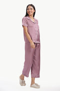 IRIS Half-Sleeve Satin Shirt & Pyjama Set