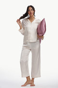 CHAMPAGNE Full-Sleeve Satin Shirt & Pyjama Set — Champagne