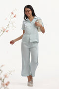 ICE Half-Sleeve Satin Shirt & Pyjama Set